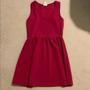 deep pink flowy dress. (cinches at the waist)